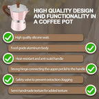 Aluminum 9 Cup 450ml Moka Pot Express Coffee Maker Stovetop Espresso Colorful Coffeemaker Italian Classic Style Brewing Greca Cafe Mocha Machine for Cafeteras Lover Camping Travel and Home Use 15oz