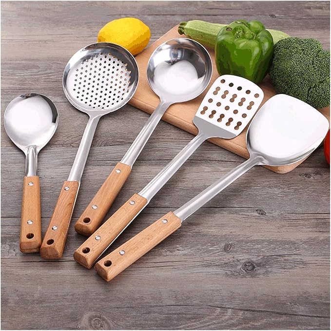 Stainless Steel Kitchen Tools Cooking Set Spatula Shovel Soup Tong Accessories Baking
