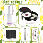 Bartender Tools Include 3 Tier Glassware Rack, Wine Bottle Pourers,Bar Storage Boxes,6-Compartment Chilled Condiment Containers,Plastic Juice Pourers,Serving Tongs,Straws and Cocktail Stirrers