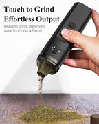 Electric Spice Grinder,Automatic Small Portable Herbal Machine & Spice Mill,USB Rechargeable Grinding (Black)