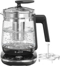 1200w Electric Kettle, 1.5L Borosilicate Glass tea kettle, Hot water kettle electric for Coffee or Tea, BPA Free, Auto Shut-Off, Stainless Steel, Fast Boil, Black