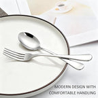 24 Piece Forks and Spoons Silverware Set for 12, Stainless Steel Dinner Forks and Spoons Silverware Set, Heavy-Duty Cutlery Set, Dishwasher Safe (Silver)