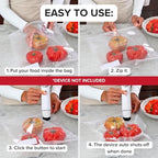 Chef Preserve Reusable Vacuum Sealer Bags for Food – 30 BPA-Free Medium (10 x 11 in) Food Storage Bags, Freezer, Microwave – Odor-Resistant, Leak-Proof – Compatible with Chef Preserve Vacuum Sealers