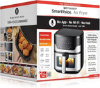 Emerson SmartVoice 5.3QT Air Fryer, 1000+ Voice Commands, 6-in-1 Digital Cooker, Compact Countertop Design, Oil-Free Healthy Cooking, Easy-Clean Nonstick Basket, 1500W