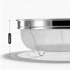 Fine Mesh Strainer for Kitchen, Stainless Steel Colander Bowl for Pasta, Rice, Fruit, Metal Net Baskets with Resting Base - Strain, Drain, Rinse (Diameter 12.2 inch)