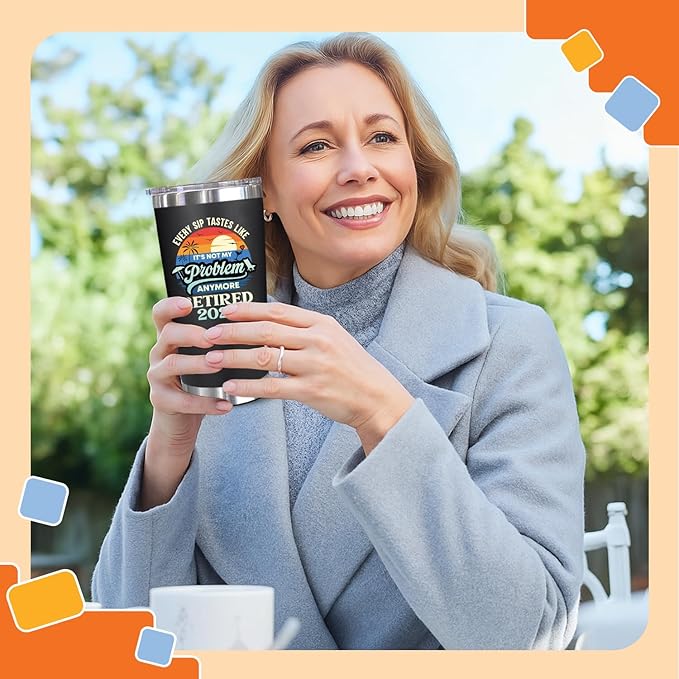 NewEleven First Christmas Retirement Gift For Women, Men 2025 | Goodbye Present | Going Away Gift | Farewell Gifts For Coworkers | From Colleague, Friend, Family - Tumbler 20oz