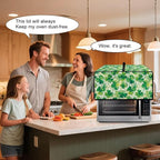 Clover Print Toaster Oven Cover Heavy Duty, Heat Resistant Dust-proof Toaster Cover Kitchen Small Appliance Protective Slipcover Washable Slipcover for Kitchen Counter, Green, L