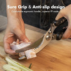 Heavy Duty Poultry Shears, Kitchen Scissors for Food with Anti-Slip Handle & Safety Lock, Meat Scissors, Dish Washer Safe Kitchen Shears for Meat Chicken Seafood and Vegetable Cutting
