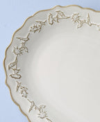 Lenox Home And Kitchen, Homespun Hors D'Oeuvres Tray, Stoneware Material, Serving Tray, Dishwasher And Microwave Safe, Snacks Fruit, Serving, Thistle Design (White, 1 Piece, 13.7 Inch L X 8.89 Inch W)
