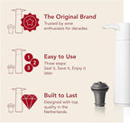 Vacu Vin Original Wine Saver with 1 Vacuum Bottle Stoppers – White Wine Preserver Pump for Red or White Wine – Manual Air Remover System – Airtight Seal – Keep Wine Fresh Longer