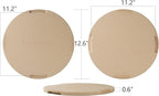 Pizza Stone 12.6in Round Baking & Grilling Stone, Perfect for Oven, BBQ and Grill. Innovative Double - faced Built - in 4 Handles Design