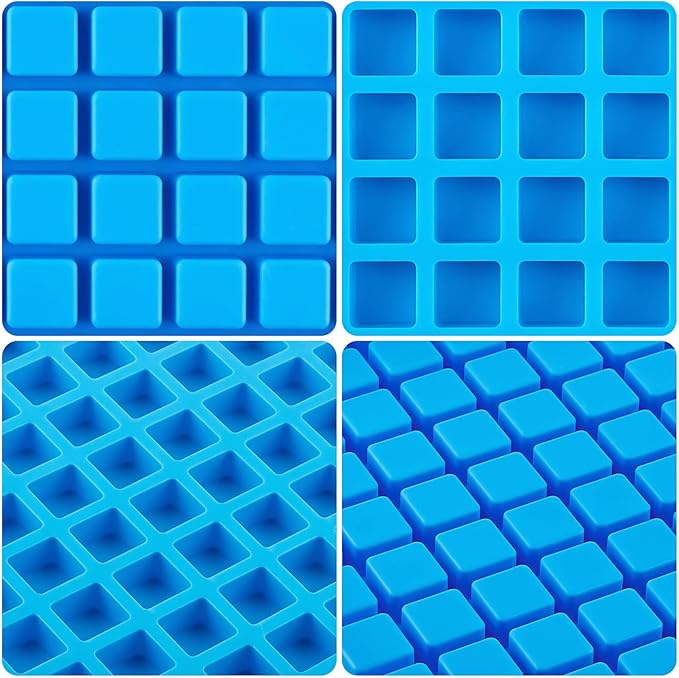 JOERSH Square Candy Molds Silicone Molds for Hard Candy, Gummy, Caramels, Chocolate, Ganache, Ice Cubes, 252 Cavity