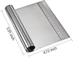 Dough Pastry Scraper Stainless Steel Bench Scraper with Measuring Scale Multipurpose for Butter, Cake, Onion, Vegetable, Pizza Cutter - Pastry Bread Separator