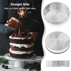 8 Inch Cake Pan Set of 3, Nonstick Stainless Steel Round Layer Cake Baking Pans with 100PCS Parchment Papers, Cake Tins for Birthday Christmas, Healthy & Non-Toxic, Easy Clean & Dishwasher Safe