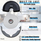 ITALO – Pizza Cutter Wheel, Stainless Steel Pizza Cutter with Protective Blade Cover, Black