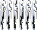 6 Pieces Professional Waiter Corkscrew Wine Openers, White Wine Keys Opener Stainless Steel Hinges Serrated Foil Cutter for Restaurant Waiters, Sommelier, Bartenders (White)