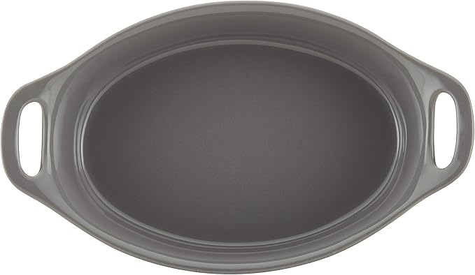 Rachael Ray Ceramics Oval Baker, 1.5-Quart, Gray
