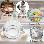 TeamFar Cake Pan, 4’’ - 6’’ - 8’’ - 9½’’ - 11’’, Stainless Steel Round Baking Tier Smash Cake Pans Set, Healthy & Heavy Duty, Mirror Finish & Dishwasher Safe - Set of 5
