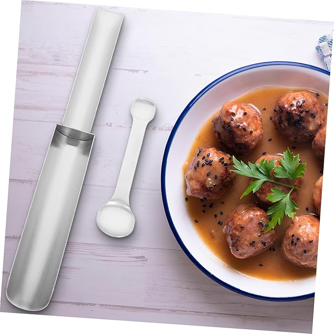 304 Stainless Steel Dual-Head Meatball Maker Tool Set Versatile Shrimp Ball and Meatball Mold for Home Cooking Easy to Use Kitchen Gadget for Meat and Fish Balls