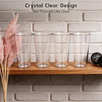 Freshmage 20oz Unbreakable Drinking Glasses (Set of 8), All-Clear Reusable Drinking Cups, BPA-Free, Shatter-Proof, Microwave Safe, Stackable Plastic Tumblers for Home, Outdoor, Camping, Pool