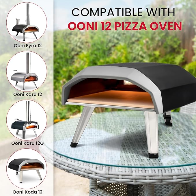 Unicook Pizza Stone for Oven and BBQ Grill, 13 Inch Square Baking Stone for Bread, Cordierite Thermal Shock Resistant Pizza Making Accessory for Oven and Grill, Including Dough Scraper