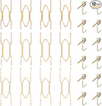 Bilillo 12 Pieces Invisible Wall Plate Hangers 4/6/8 Inches Wall Plate Hangers Stainless Steel Decorative with 12 Pieces Hook with Nails Suitable for 4-10 inch Decorative Antique and Arts(Gold)