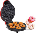 Mini Donut Maker,Electric Mini Doughnut Maker Machine, Makes 7 Mini Donutss, Non-Stick Mini Donut Machine, Easy Clean Doughnuts Maker Kit red (Red)