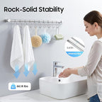 Kitchen Hanging Racks, 304 Stainless Steel 20 Inch Rail Utensil Storage Hanger with 10 Pcs Noiseless Sliding Hooks, Wall Mounted Rod Holder for Pots Pan Spatula Spoon Cookware Mug Cup