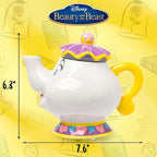 Silver Buffalo Disney Beauty and the Beast Mrs. Potts Teapot 3D Sculpted Ceramic Cookie Snack Candy Jar (Small)