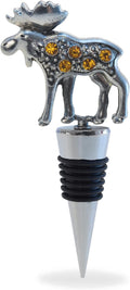 Cheers Moose Metal Wine Stopper - Reusable Wine Tools and Accessories Bottle Stopper, Wildlife Wine Bottle Stopper, Airtight Leakproof Wine Topper Sealer Cork Plug, Decorative Wine Bottle Stopper Gift