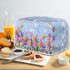 JEOCODY Toaster Oven Covers - Extra Large Blue Flower Bread Maker Cover, Fits Most Standard 2 Slice Toasters