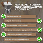 Aluminum 6 Cup 300ml Moka Pot Express Coffee Maker Stovetop Espresso Colorful Coffeemaker Italian Classic Style Brewing Greca Cafe Mocha Machine for Cafeteras Lover Camping Travel and Home Use 10oz