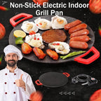 Indoor Smokeless Electric Griddle, 2026 Upgraded 1500w Portable Electric Korean BBQ Grill, Non-stick Round Grill Pan for BBQ, Tortillas, Steaks, Burgers, Pancakes (14.2in)