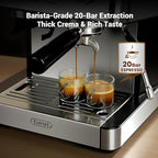 Gevi 20 Bar Espresso Machine with Built-in Grinder & Milk Frother | Professional Coffee Maker for Home | Cappuccino, Latte, 2.3L Removable Water Tank, Stainless Steel Steam Wand