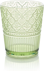 Certified International Victoria Green Set of 6 Premium Acrylic DOF Glass 16 oz – Unbreakable Drinkware with Elegant Embossed Design, Perfect for Indoor & Outdoor Use