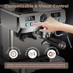 Espresso Machine with Grinder 20 Bar Professional Expresso Coffee Machines for Home Customizable 194℉-203℉ Temp Control Espresso Maker with 68oz Water Tank All-in-One Coffee Maker Cold Brew