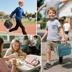 Genteen Lunch Box for Men Women Adults Kids - Insulated Small LunchBox Reusable, Zip Closure & Buckle Handle, Portable Cooler for Work, School, Travel (Gray)
