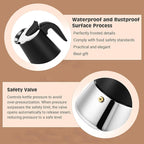Moka Pot, 9 Cups (15.9 oz) Stovetop Espresso Maker, 304 Stainless Steel Moka Pot, Induction Compatible, Black