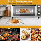 Countertop Toaster Oven Replacement Parts for BLACK+DECKER 8 Slice Extra Wide Convection Oven, Stainless Steel Toaster Oven Accessories Wire Rack Baking Tray