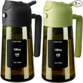 SWEET VIEW 2PCS Olive Oil Dispenser and Oil Sprayer – 16oz/470ml Glass Light-Proof Oil Pourer for Kitchen Air Fryer, Cooking, Salad, and BBQ, with Stickers