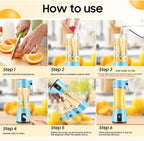 Portable Blender for Smoothies & Shakes - Cordless Personal Size Mini Blender with BAP Free Juice Cup, USB Rechargeable Suit for Sports/Picnic