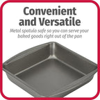 GoodCook Everyday Nonstick Steel Square Pan, 8", Gray (Pack of 2)