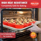 Walfos Silicone Muffin Pan - Cupcake Pans Set of 3, Including 24 Cups Mini Muffin Pans, 12 Cups Regular & 6 Cups Jumbo Muffin Pan, Pop Out Easily - BPA Free & Dishwasher Safe