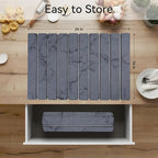 Stone Dish Drying Mat for Kitchen Counter, 24 x 16 inches, Fast Drying Collapsible Dish Drying Mat, Eco-Friendly Absorbent Diatomaceous Earth Mats for Dishes Bottles Cups (Dark Gray)