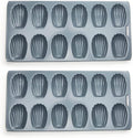 Fox Run Premium Non-Stick Madeleine Pan, Set of 2, Grey Carbon Steel, 12-Cup