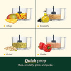 Cuisinart Mini-Prep Plus Food Processor, 24-Ounce Mini Food Processor to Chop Herbs, Vegetables, and Hard Cheese, 24-Ounce Work Bowl, Reversible Stainless Steel Blade, DLC-2ABC, Brushed Chrome