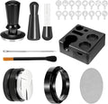 51mm Espresso Accessories Kit, Fits Delonghi Portafilters, 9PCS Barista Tool Kit Includes Tamper, Distributor, WDT Tool, Puck Screen, Dosing Funnel & Latte Art Set with 16 Stencils