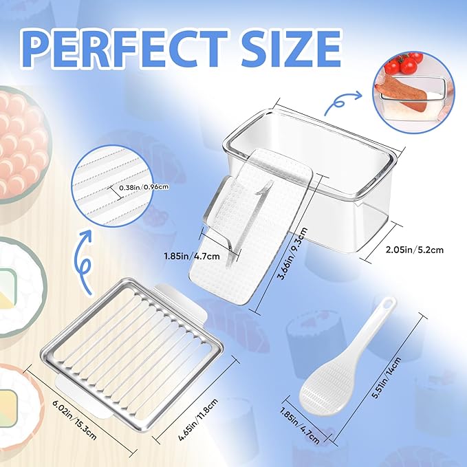 Musubi Press Mold Kit with Slicer for SPAM, 2 Pack Hawaiian Sushi Rice Press Maker for Onigiri (Non-Stick, Easy Clean)