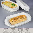 Ceramic Au Gratin Dishes, 8 x 5 Small Baking Dish with Handles, Set of 4, 15 Oz Individual Casserole Dishes, Casserole Pans for Lasagna, Pie, Roasting, Kitchen & Home, Oven Microwave Safe