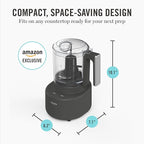 Martha Stewart 3 Cup Electric Food Chopper, Vegetable & Herb Mini Food Processor, 24oz BPA-Free Bowl, Stainless Steel Blades, Pour Spout, Dicing, Mincing, Chop & Puree, Dishwasher Safe, Caviar
